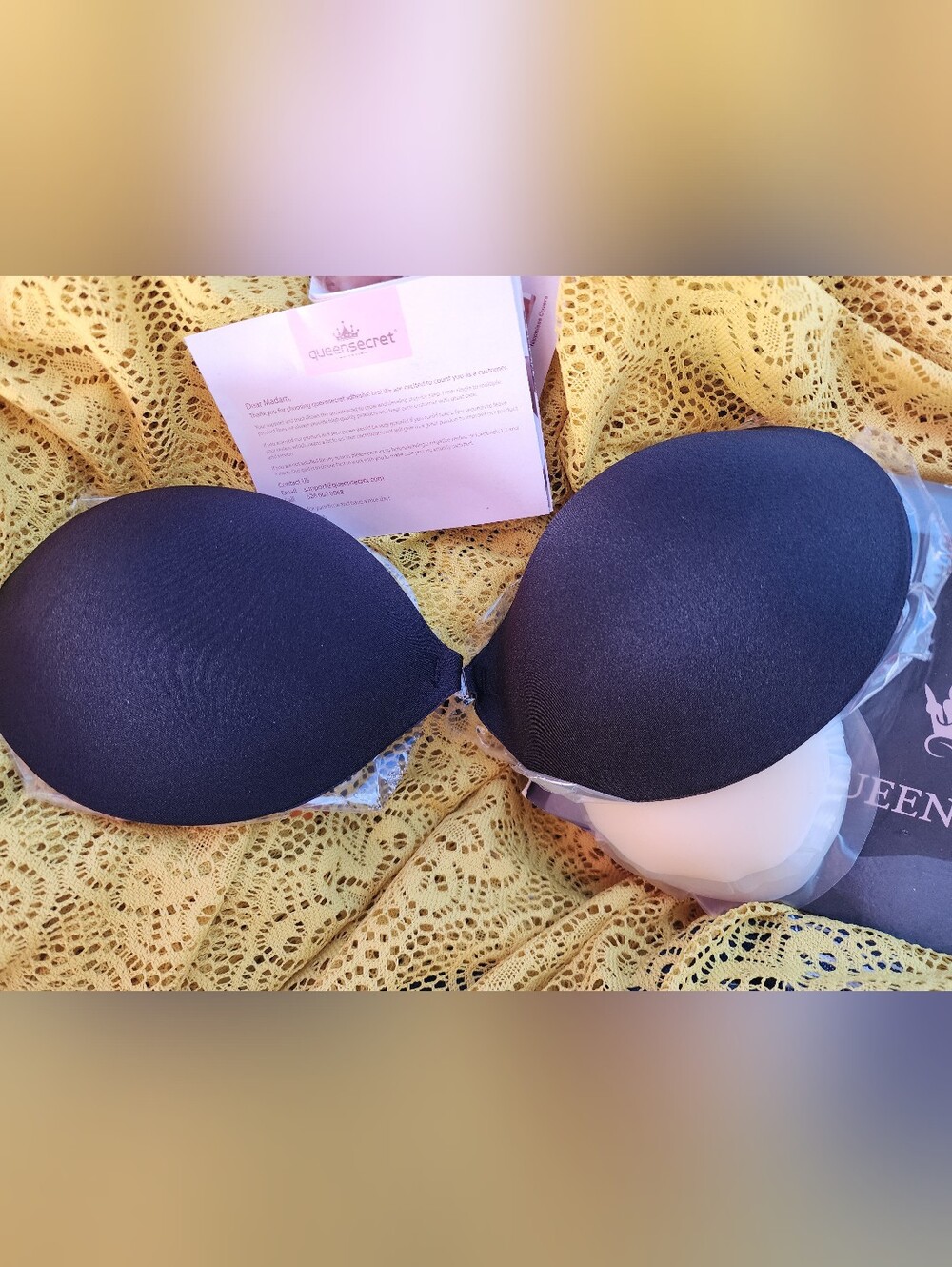 Black Strapless Adhesive Bra
